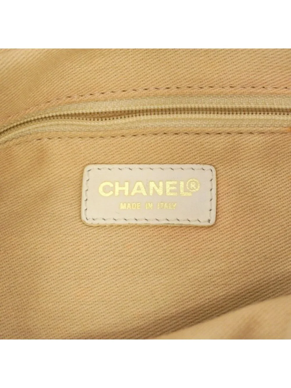 Chanel Chain Tote Leather Canvas Black Champagne Gold